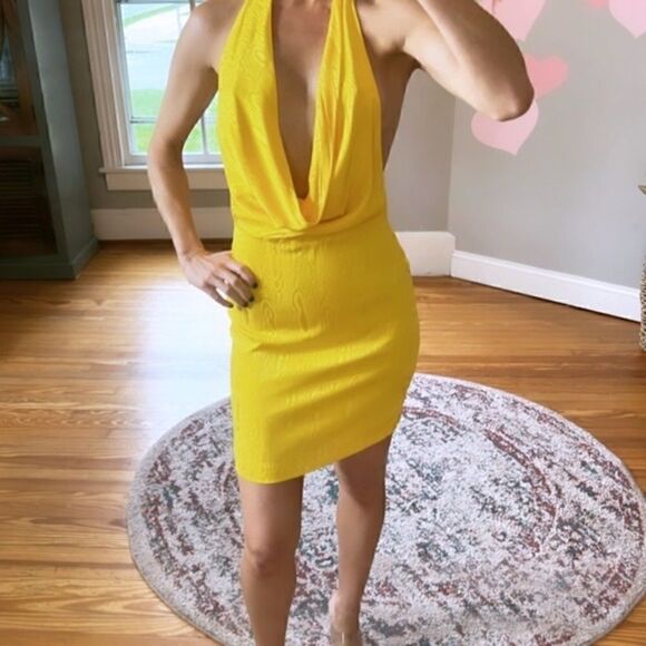 RONNY KOBO FOR FREE PEOPLE MARISSA MINI DRESS IN LEMON NWT MEDIUM - Picture 15 of 15